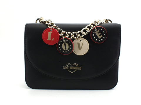 LOVE MOSCHINO Borsa Small Grain Catena LOVE Nero JC4226PP0BKD0000