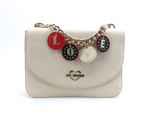 LOVE MOSCHINO Borsa Small Grain Catena LOVE Avorio JC4226PP0BKD0110