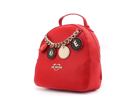 LOVE MOSCHINO Zaino Small Grain Catena LOVE Rosso JC4225PP0BKD0500