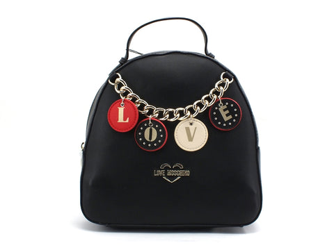 LOVE MOSCHINO Zaino Small Grain Catena LOVE Nero JC4225PP0BKD0000