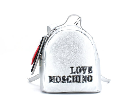 LOVE MOSCHINO Zaino PU Logo Scritta Argento JC4240PP0BKG0902