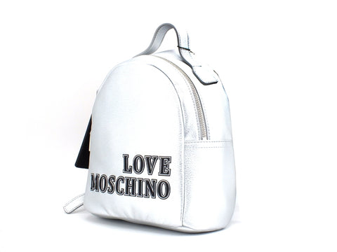 LOVE MOSCHINO Zaino PU Logo Scritta Argento JC4240PP0BKG0902