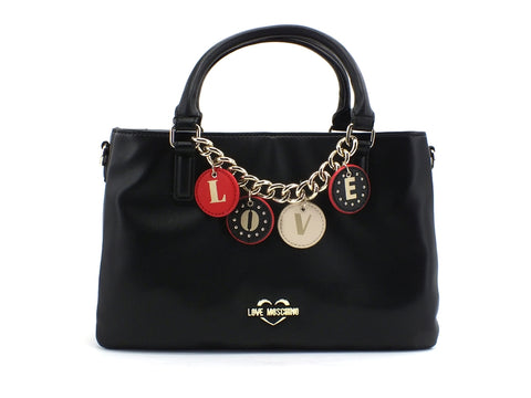 LOVE MOSCHINO Borsa Small Grain Tracolla Nero JC4228PP0BKD0000