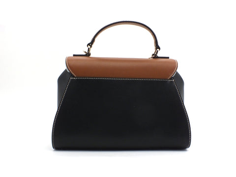 LOVE MOSCHINO Borsa Manici Tracolla PU Mix Nero Cuoio Avorio JC4014PP1BLB100B