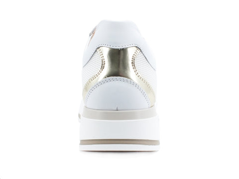 ALVIERO MARTINI 1A CLASSE Sneaker Running Platform Bande Leo Lux White Beige 0931-0030