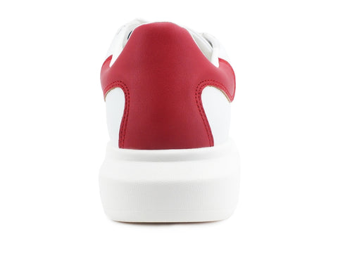 GUESS Sneaker Uomo Pelle Retro White Red FM5SLRLEA12