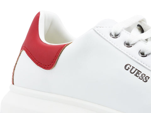 GUESS Sneaker Uomo Pelle Retro White Red FM5SLRLEA12