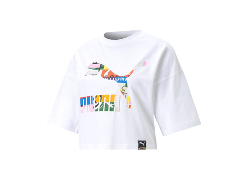 PUMA PI Graphi Tee T-Shirt Donna White Multi 59970262