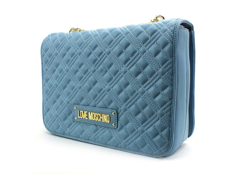 LOVE MOSCHINO Borsa Trapuntata Catena Big Quilted Azzurro JC4001PP1CLA0700