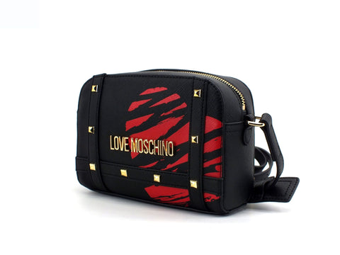 LOVE MOSCHINO Borsa Pochette Borchie Stama Cuore Nero Rosso JC4074PP1CLG100A