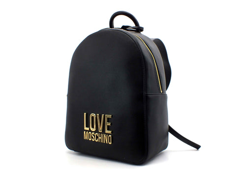 LOVE MOSCHINO Zaino Bonded Pu Logo Oro Nero JC4109PP1CLJ000A