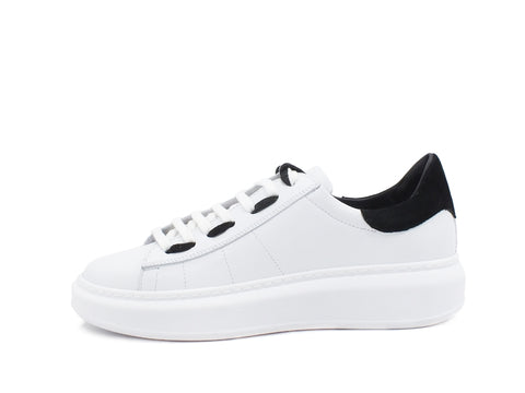PATRIZIA PEPE Sneaker Pelle Logo White Black 2V9708-A3KW