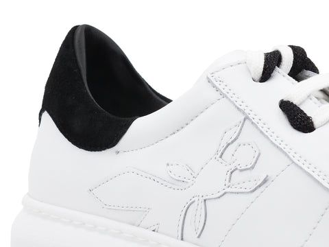 PATRIZIA PEPE Sneaker Pelle Logo White Black 2V9708-A3KW