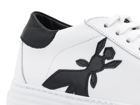 PATRIZIA PEPE Sneaker Pelle Logo Black White 2VA097-A3KW
