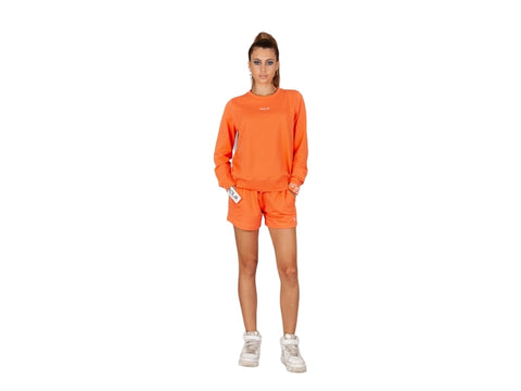 WOLM Felpa Girocollo Donna Logo Orange Coral 21PEW104