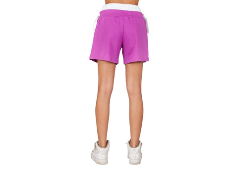 WOLM Pantaloncino Shorts Doppio Elastico Donna Violet 21PEW107