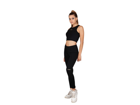 WOLM Canotta Top Logo Oro Black 21PEW110