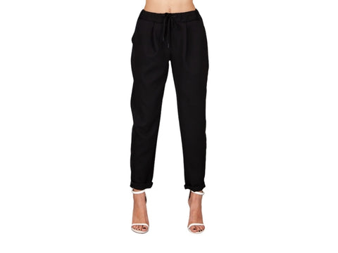 WOLM Pantaloni Lunghi Donna Laccio Black 21PEW141
