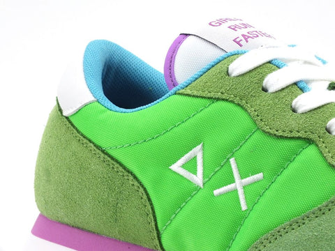 SUN68 Ally Solid Nylon Sneaker Donna Verde Chiaro Z31201