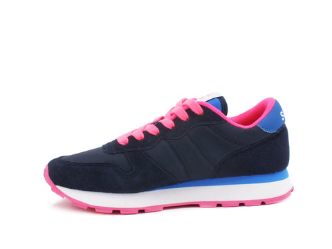 SUN68 Ally Solid Nylon Sneaker Donna Navy Blue Z31201