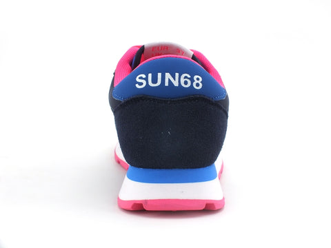 SUN68 Ally Solid Nylon Sneaker Donna Navy Blue Z31201