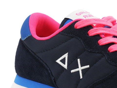 SUN68 Ally Solid Nylon Sneaker Donna Navy Blue Z31201