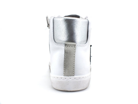 2STAR Sneaker High Tricolor Sneaker Donna White Nero Argento 2SD2941