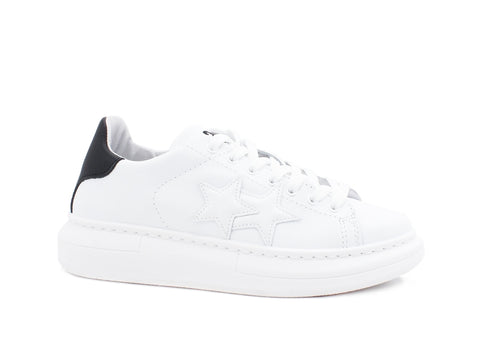 2STAR Sneaker PR Retro Sneaker Donna White Black 2SD2879