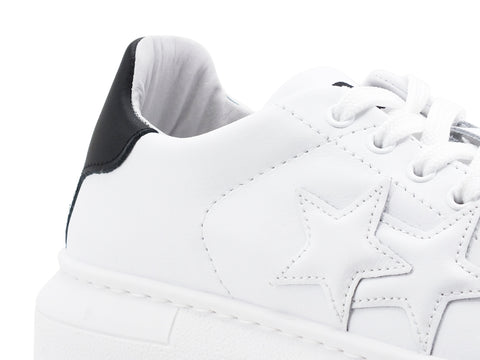 2STAR Sneaker PR Retro Sneaker Donna White Black 2SD2879