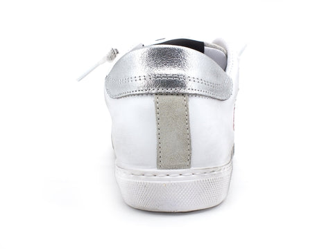 2STAR Sneaker Low Donna Stelle Glitter Silver Rose White 2SD2815