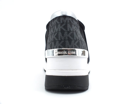 MICHAEL KORS Felix Trainer Sneaker Elastic Logo Black White 43S1FXFS1D