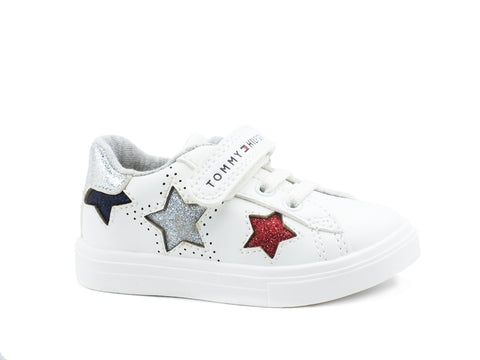 TOMMY HILFIGER Sneaker Bambina Strap Stelle Glitter White Multicolor T1A4-31015