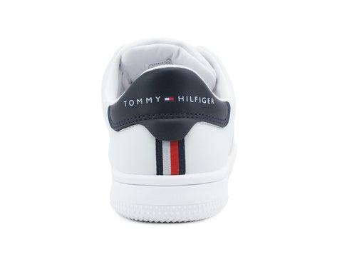 TOMMY HILFIGER Sneaker Bambino Lacci Logo Bande White Blu T3B4-31085