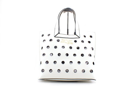 LE PANDORINI Iris Bag Day Borsa Manici Traforata Off White PE21DAM02782-01
