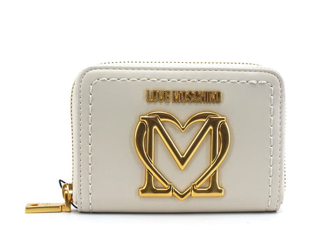 LOVE MOSCHINO Portafoglio Small Zip Around Logo Avorio JC5636PP0CKK0110