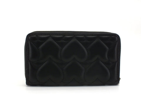 LOVE MOSCHINO Portafoglio Zip Around Trapuntato Cuori Nero JC5632PP0CKG0000