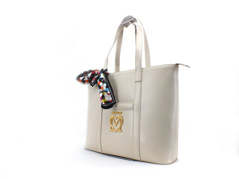 LOVE MOSCHINO Borsa Satchel PU Foulard Avorio JC4263PP0CKK0110