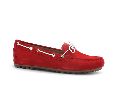 GEOX Mocassino Suede Nappina Red White D154RC022BCC0003