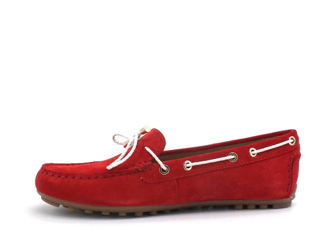 GEOX Mocassino Suede Nappina Red White D154RC022BCC0003