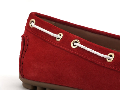 GEOX Mocassino Suede Nappina Red White D154RC022BCC0003