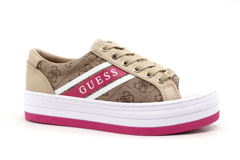 GUESS Sneaker Platform Loghi Pink Beige Brown FL6BRAFAL12