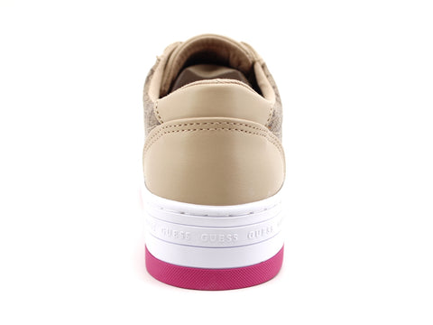 GUESS Sneaker Platform Loghi Pink Beige Brown FL6BRAFAL12