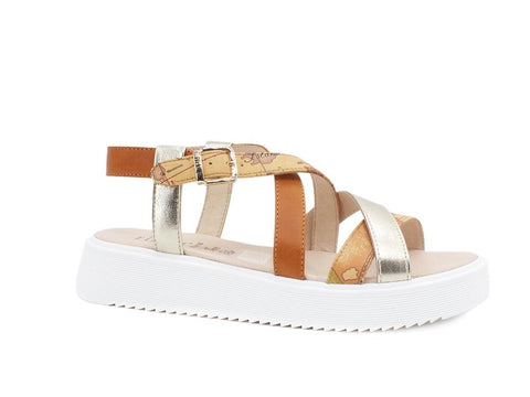 ALVIERO MARTINI 1A CLASSE Sandalo Suola Gomma Fascia Platinum N0954-0504 - Sandrini Calzature e Abbigliamento