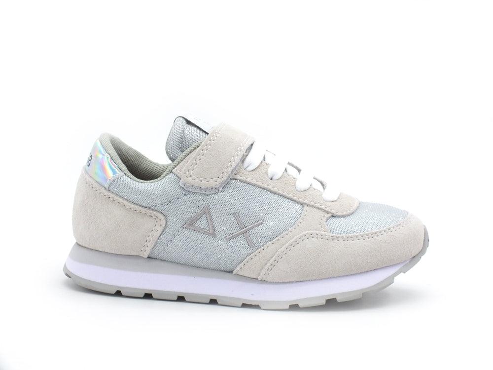 SUN68 Girl's Ally Solid Sneaker Running Bambina Bianco Argento Z31404 - Sandrini Calzature e Abbigliamento