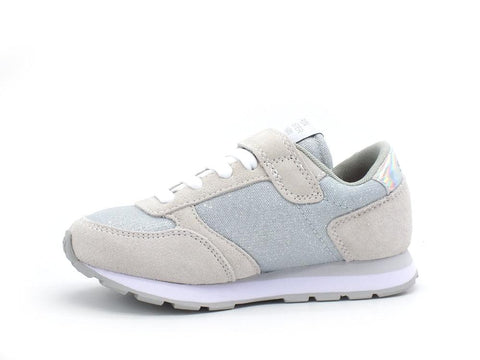 SUN68 Girl's Ally Solid Sneaker Running Bambina Bianco Argento Z31404 - Sandrini Calzature e Abbigliamento