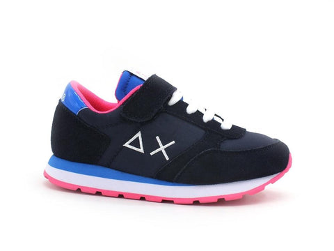 SUN68 Girl's Ally Nylon Solid Sneaker Running Fluo Bambina Navy Blue Z31401 - Sandrini Calzature e Abbigliamento