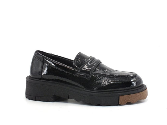 DIVINE FOLLIE Mocassino Pelle Bicolor Nero BR07 - Sandrini Calzature e Abbigliamento