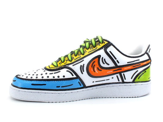 CUSTOM / NIKE Court Vision Low Sneaker Comics Multicolor DH3158-100