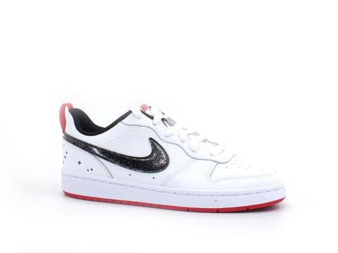 NIKE Court Borough Low 2 SE (GS) Sneaker Star White Black Berry DM0110-100