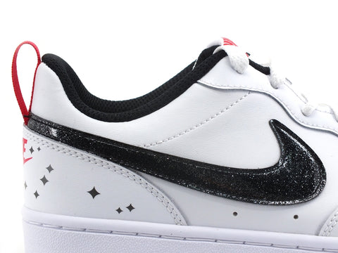 NIKE Court Borough Low 2 SE (GS) Sneaker Star White Black Berry DM0110-100